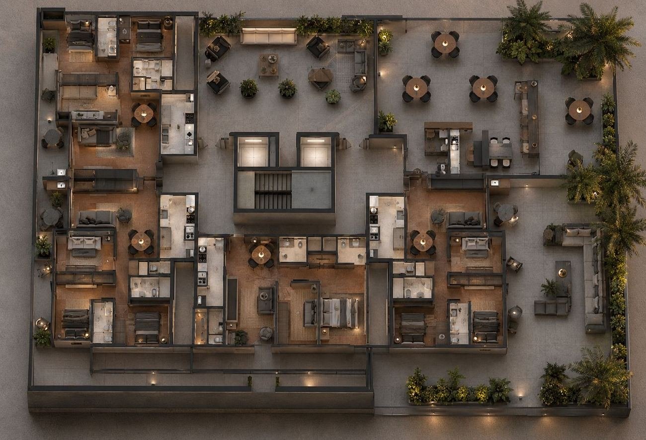 Planta do pavimento tipo residencial